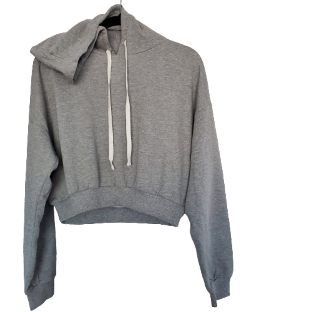 Forever 21 Athletic Cropped Pullover, Grey,  L